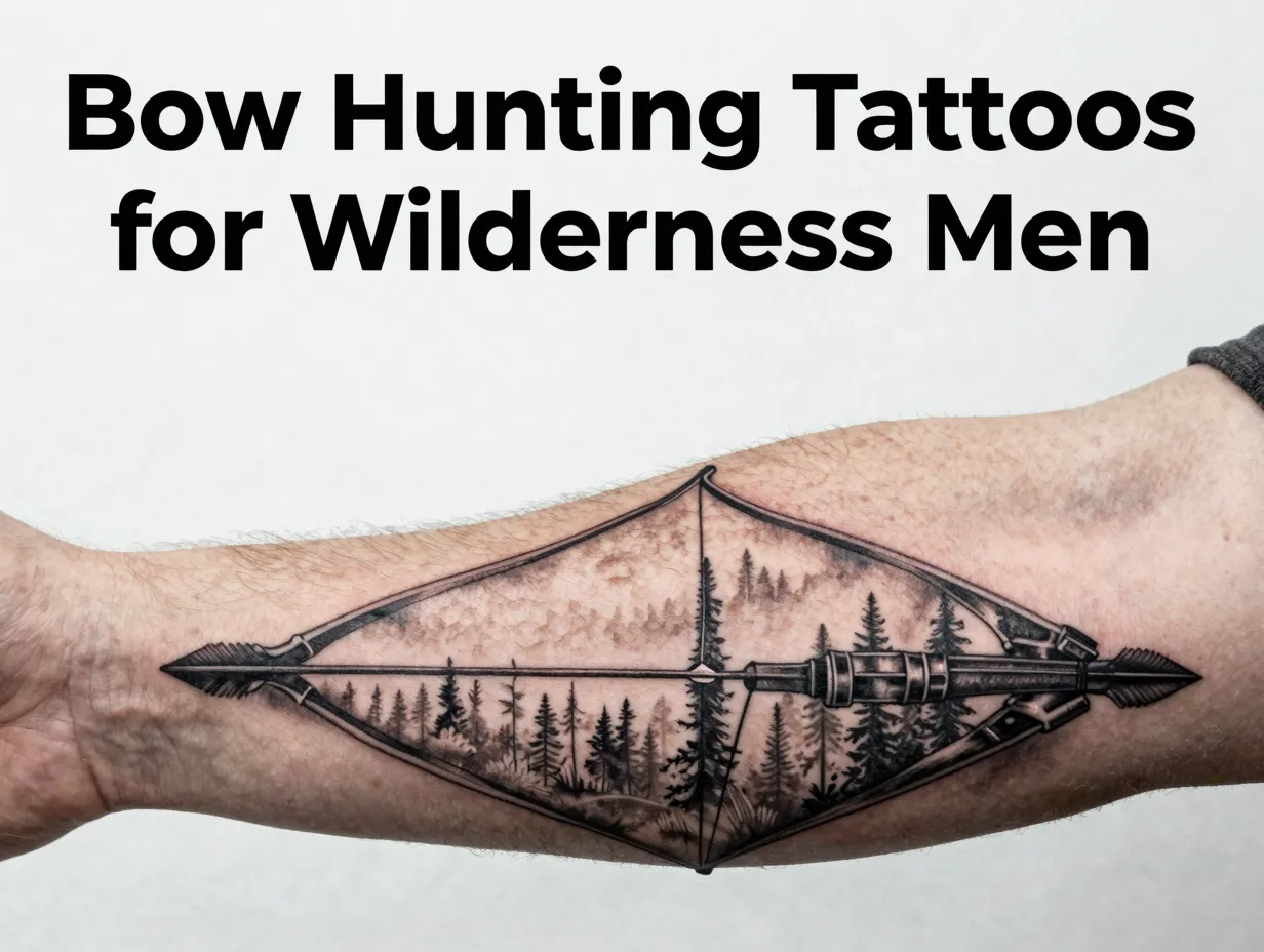 Bow hunting tattoos for wilderness men