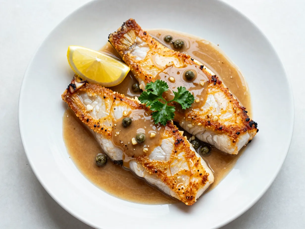 Classic lemon butter pan seared flounder