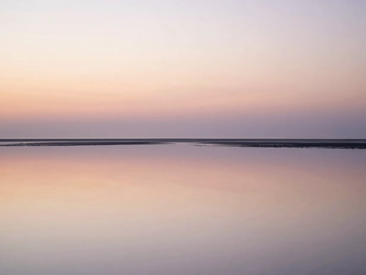 Pastel sunrise tidal flats