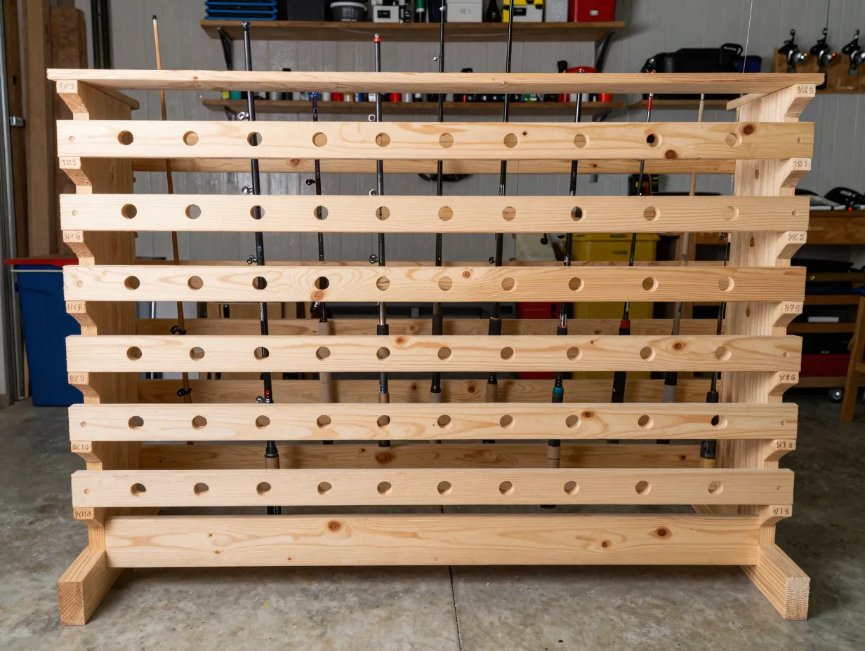 The floor standing multi tier lumber rack