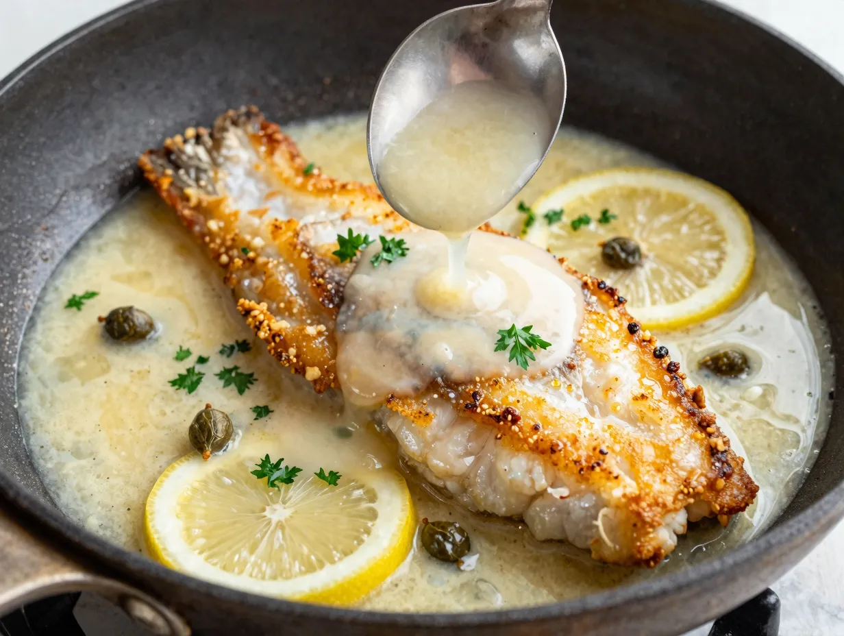 Flounder piccata