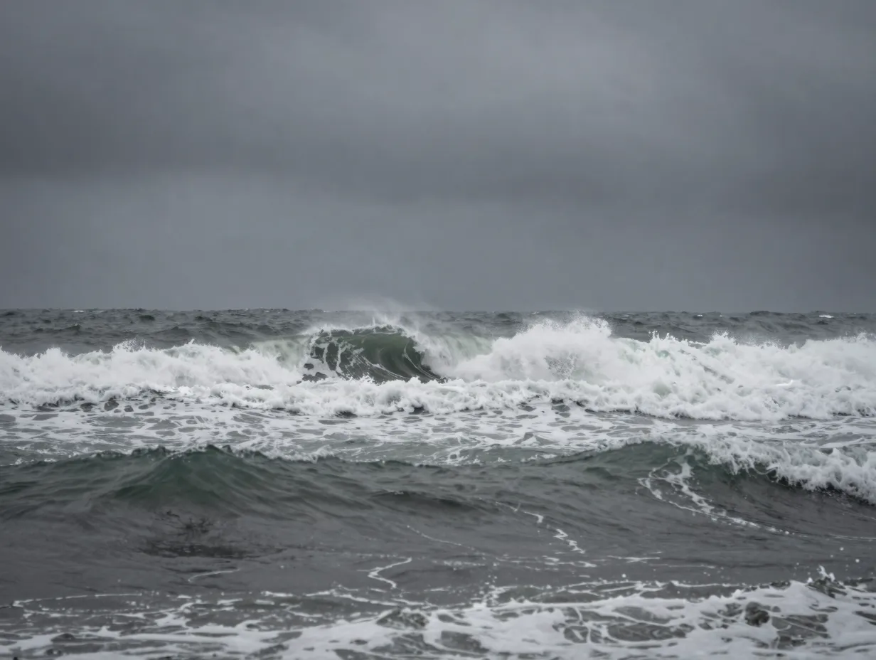 Stormy grey seascape