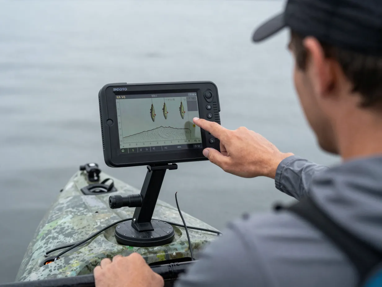 Mount a fish finder to cut location time in half