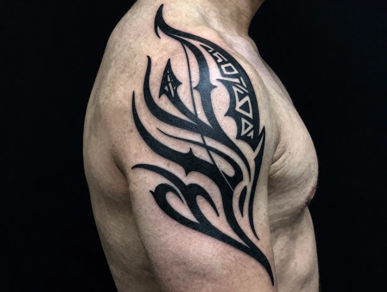 Tribal bow and arrow design