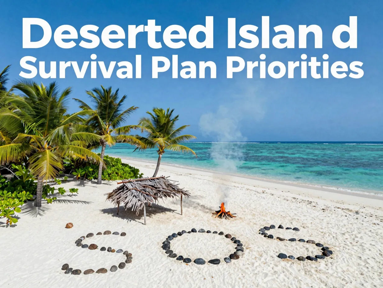 Deserted island survival plan priorities