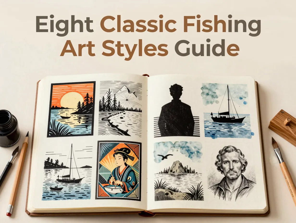 Eight classic fishing art styles guide