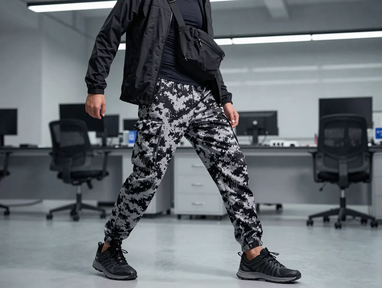 The digital camo tech wear look