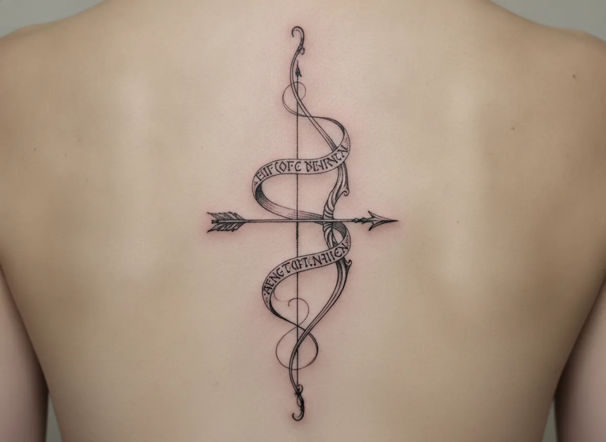 Elvish script bow and arrow combination