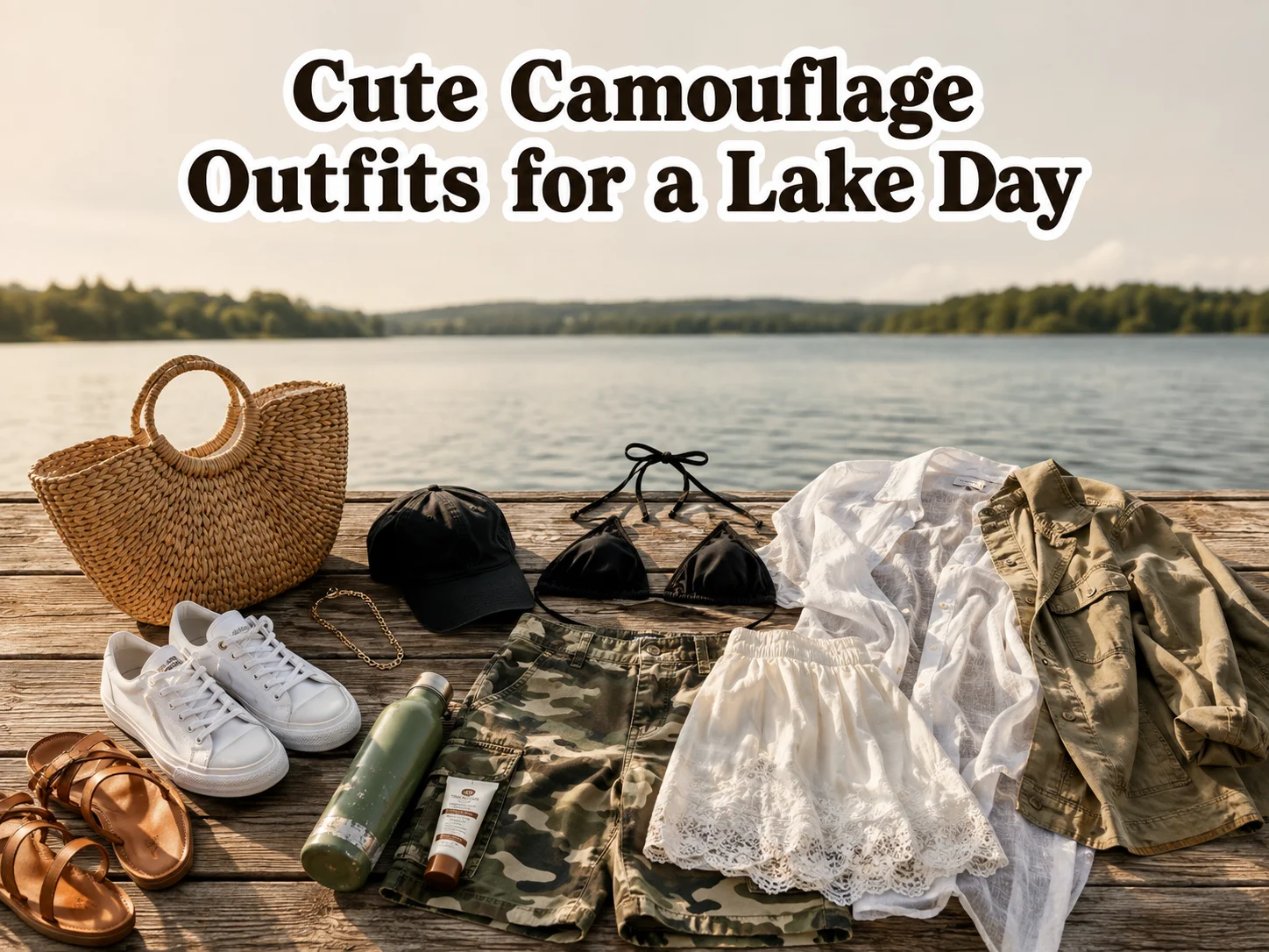Cute camouflage outfits for a lake day