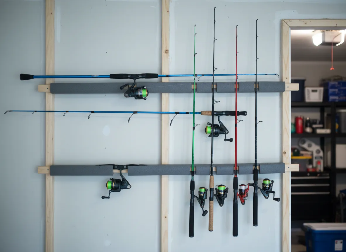 Wall mounted horizontal rod racks