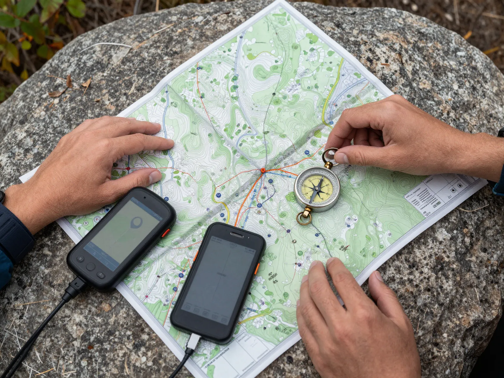 Navigation maps compasses and digital tools
