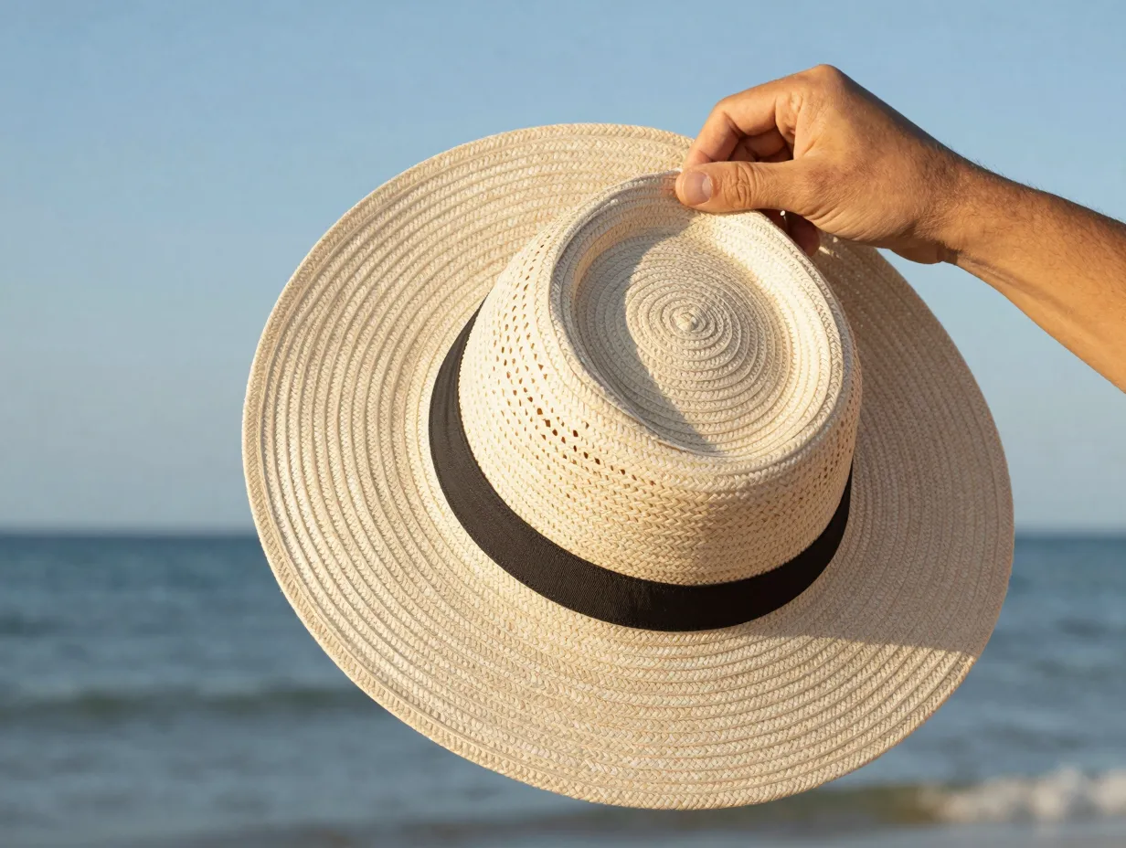 A wide brim hat for style and sun protection