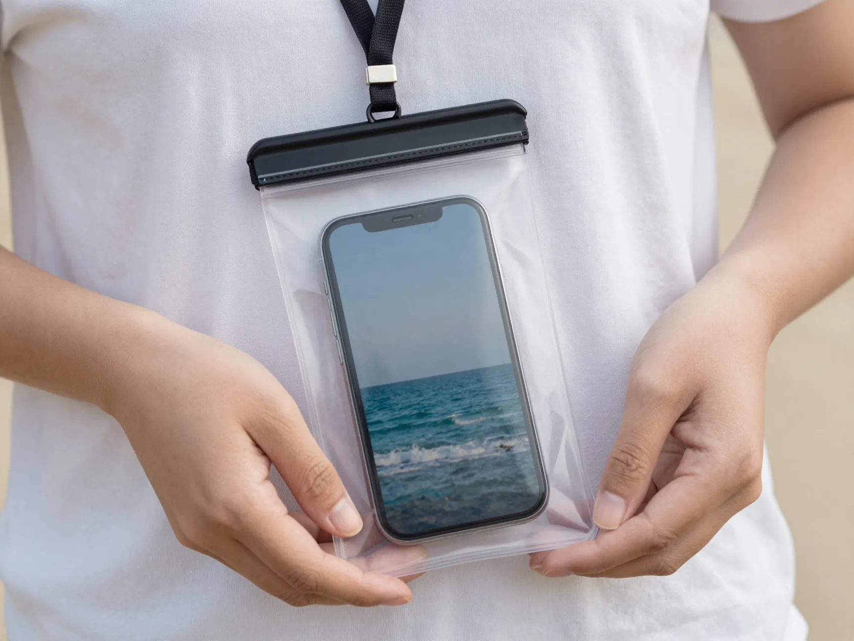 A waterproof phone pouch or dry bag