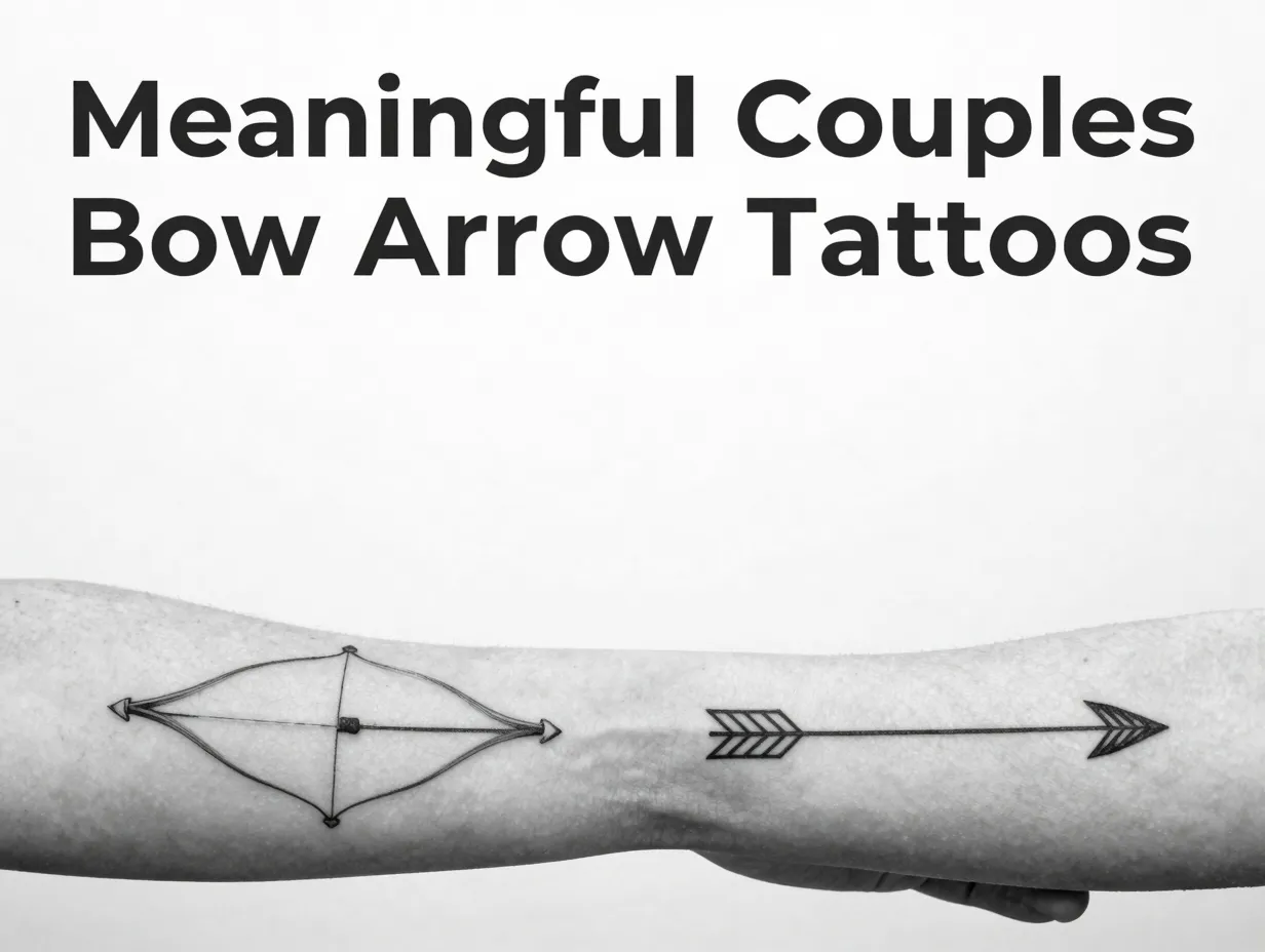 Meaningful couples bow arrow tattoos