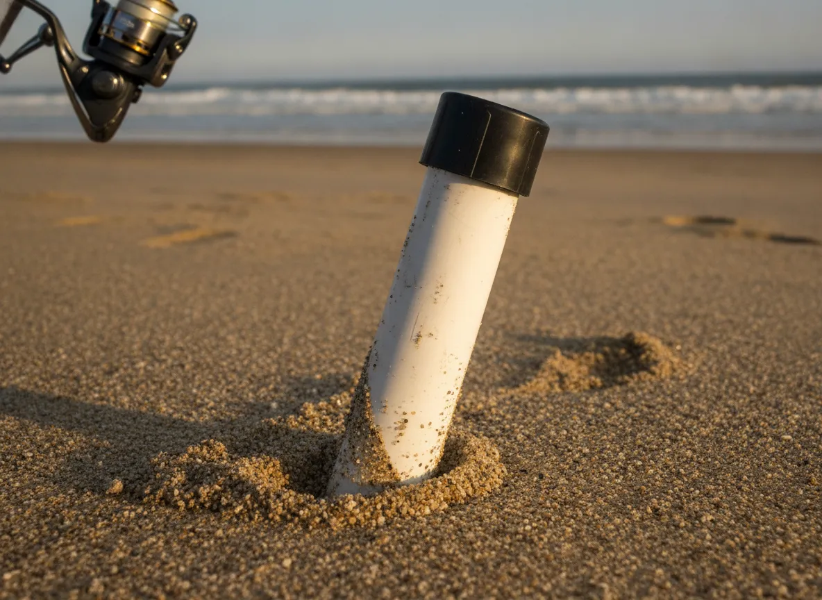 1 pvc pipe sand spike rod holder