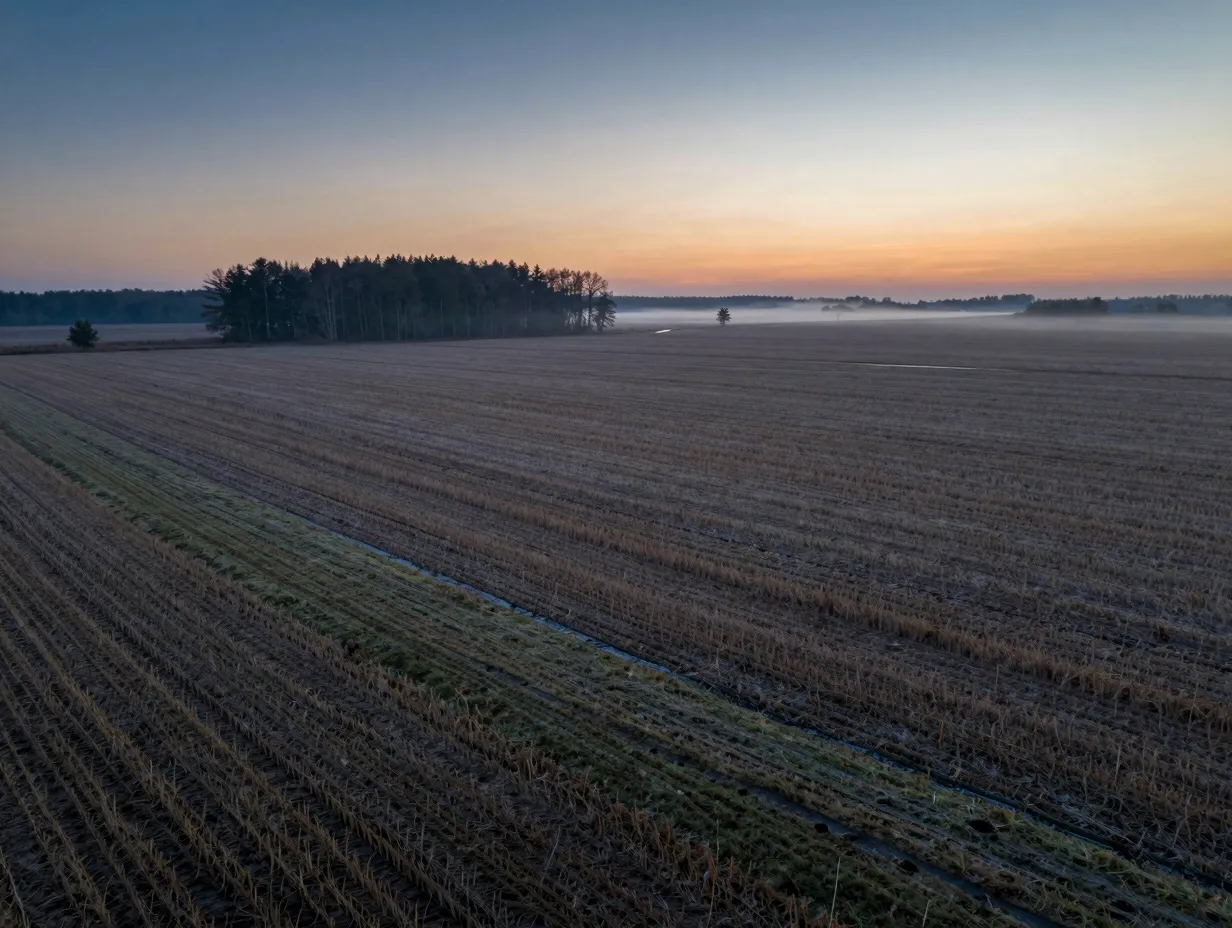 Open fields and agricultural bottomlands
