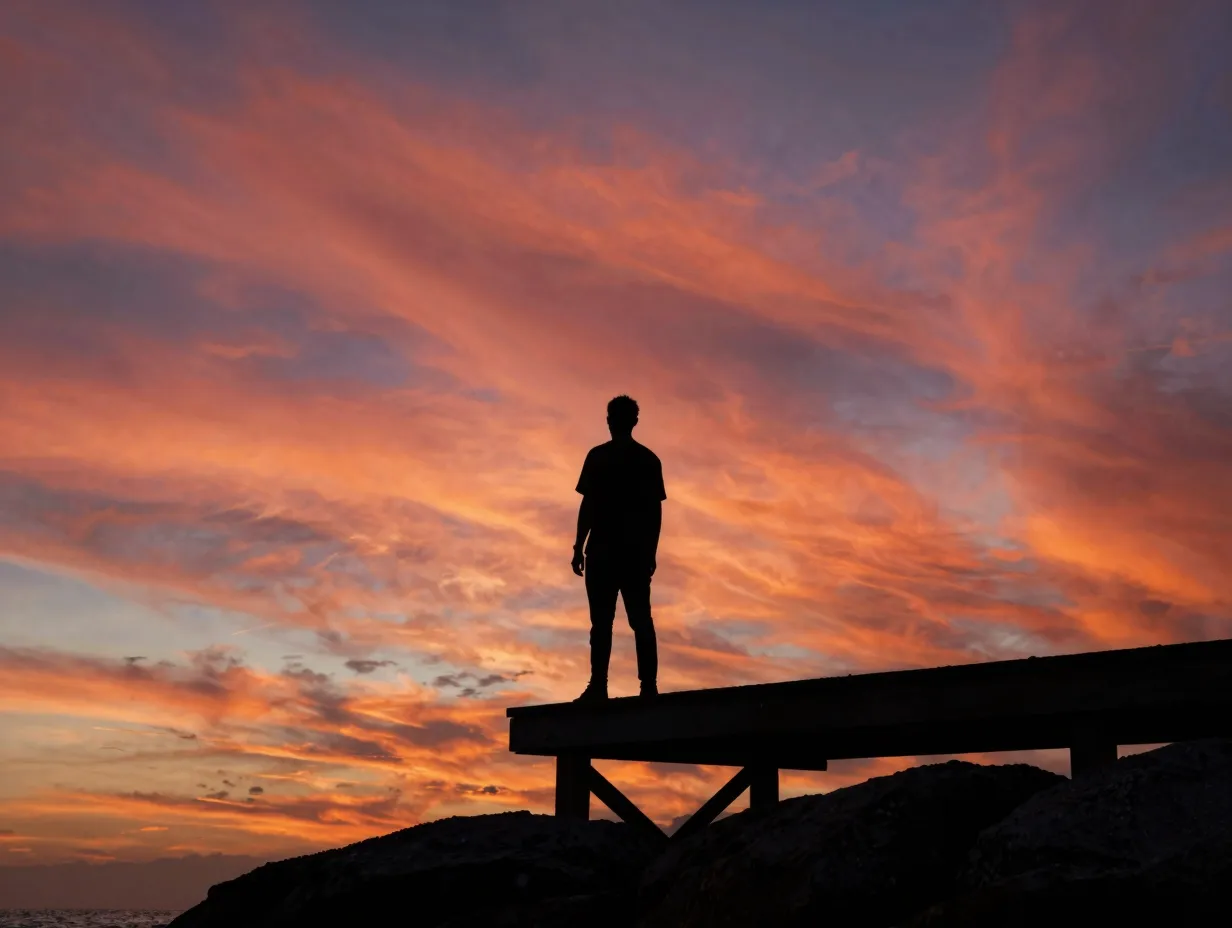 The dramatic silhouette at sunset