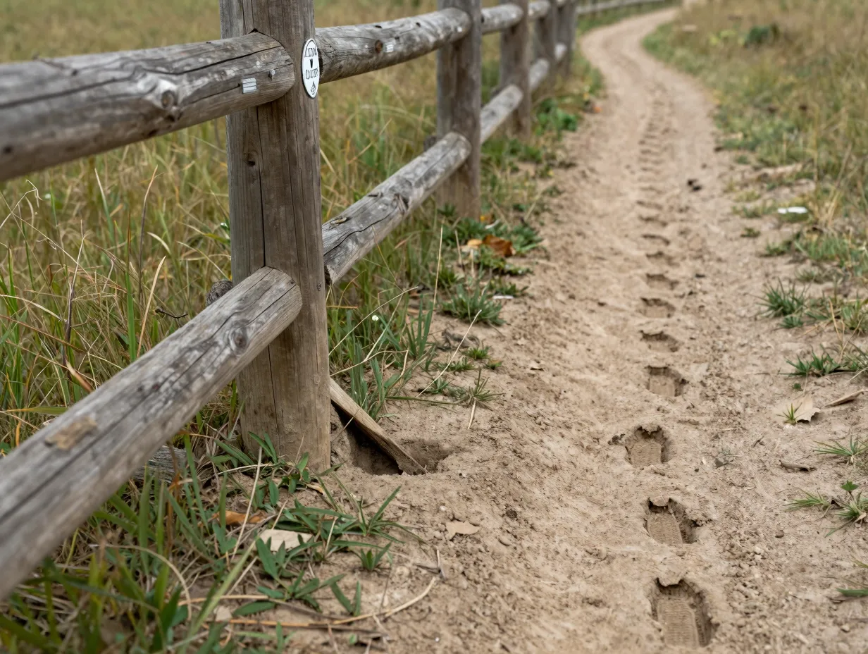 Trail junctions fences and stream crossings