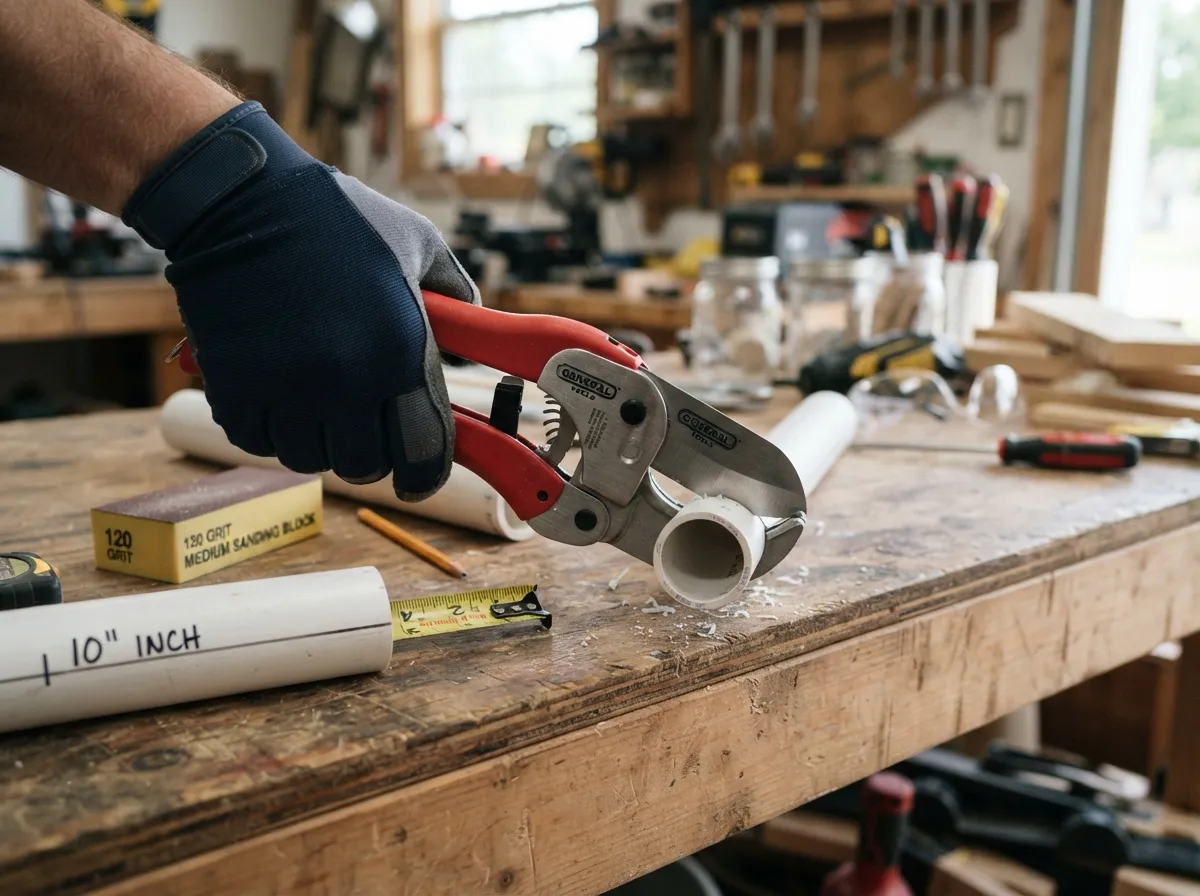 Cut the pvc rod holders to length