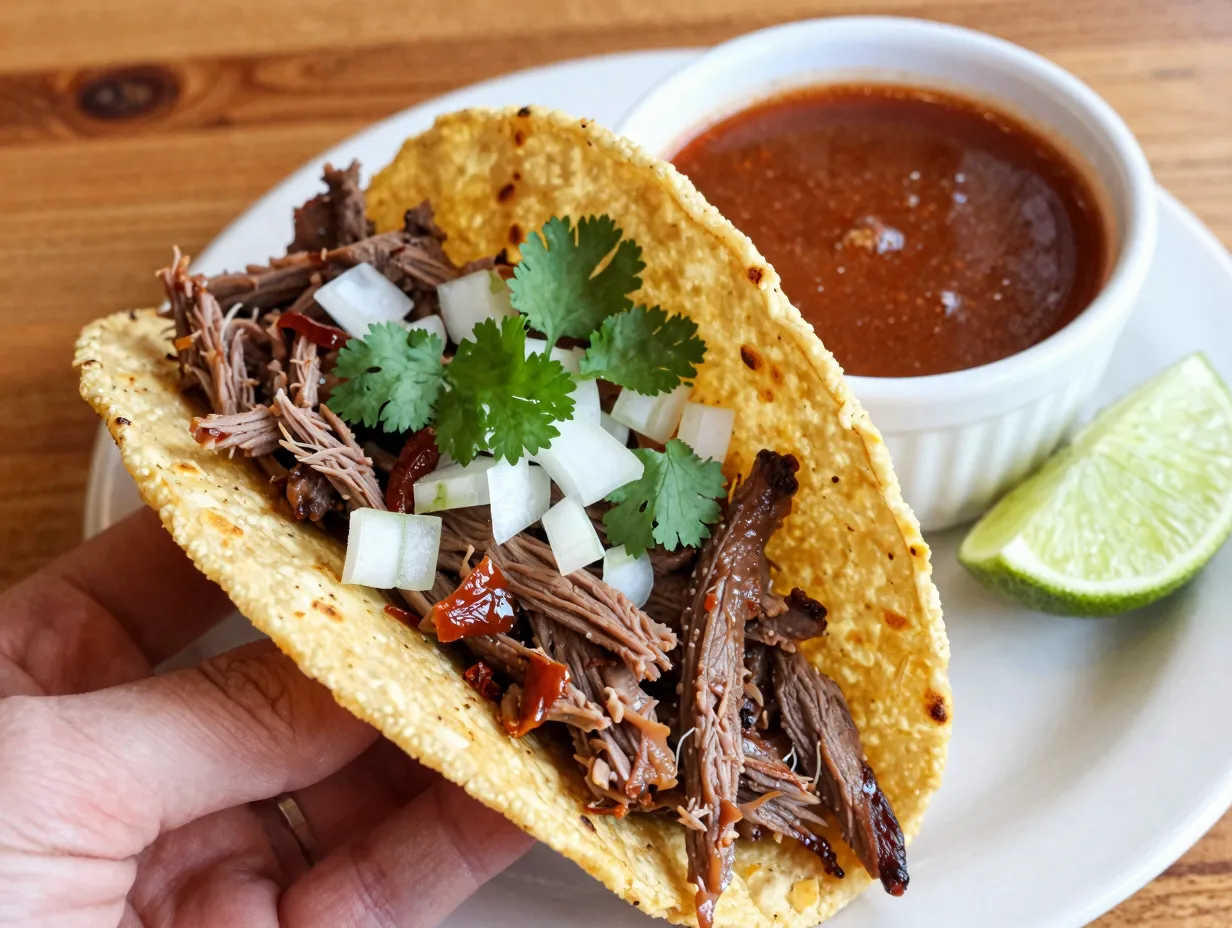 Venison birria tacos