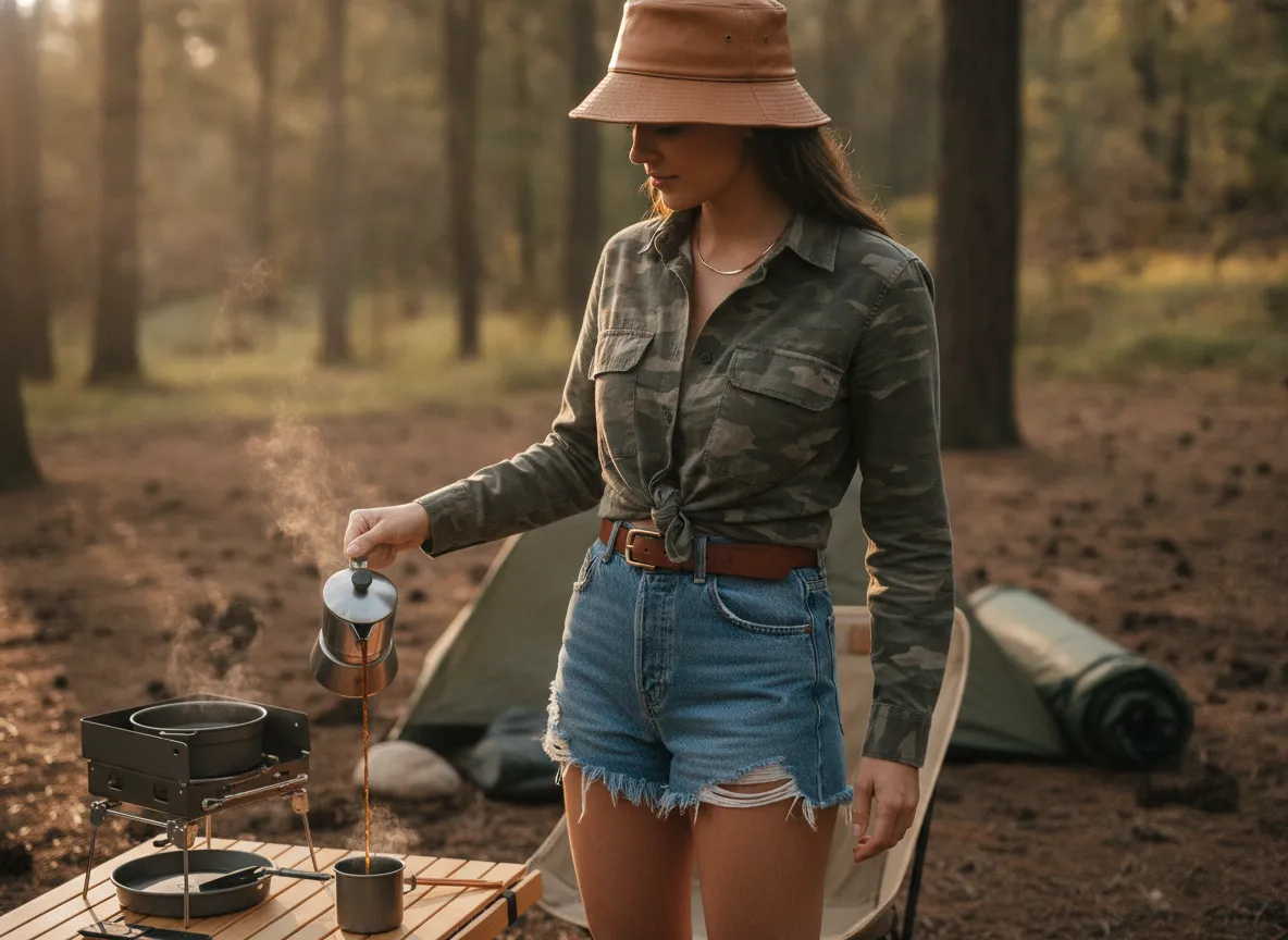 Balance rugged camo with slightly polished touches