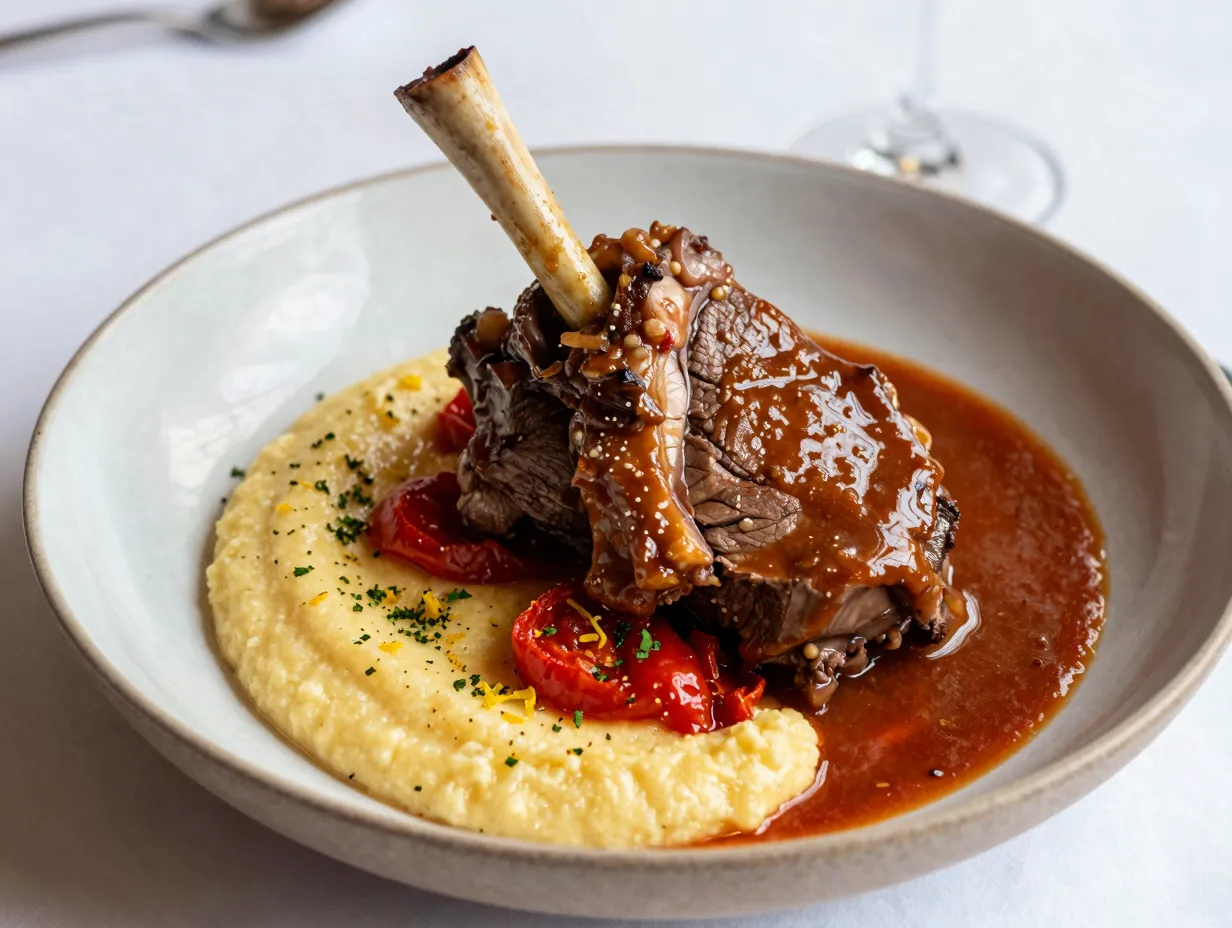 Venison osso buco braised shanks