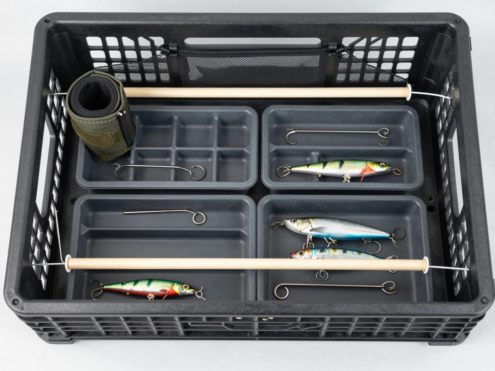 Add tackle trays and internal storage