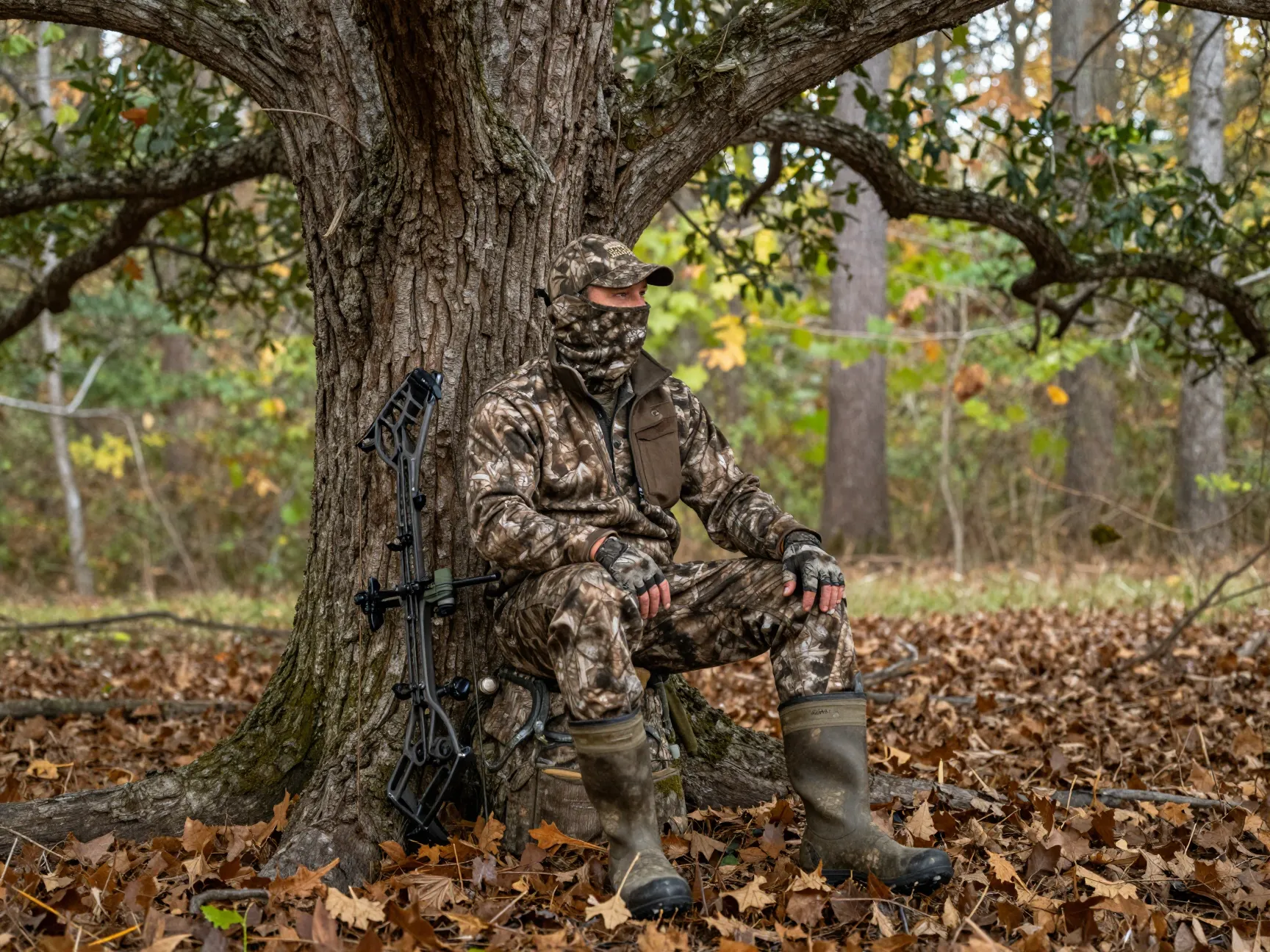 Early season whitetail hardwood stand setup