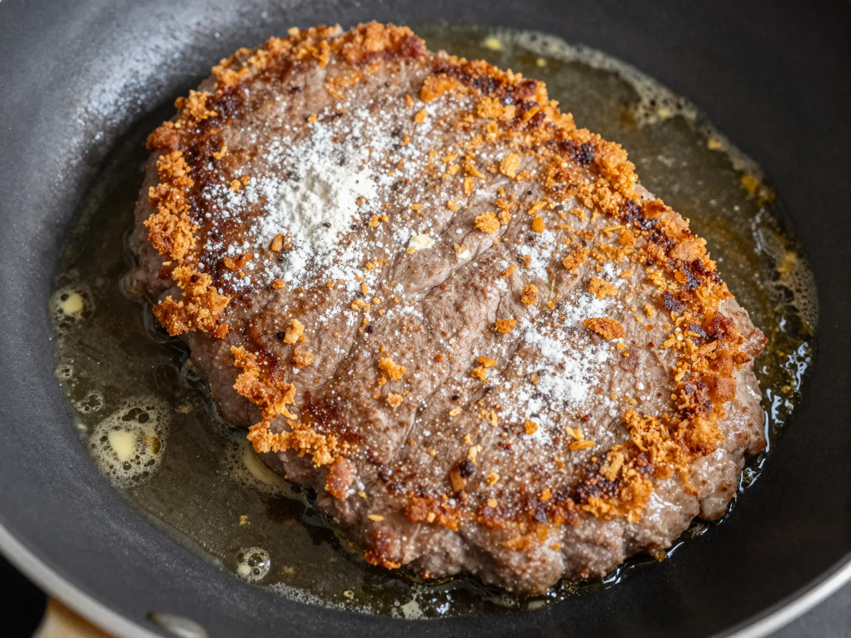 Stovetop pan fry with seasoned crust