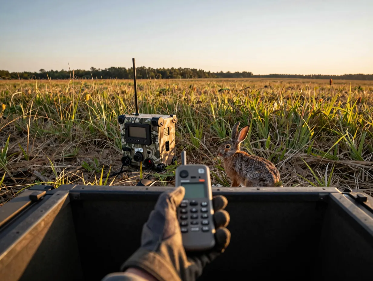 Electronic callers with rabbit distress sound libraries