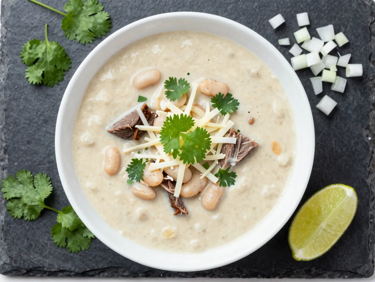 White deer chili with green chiles
