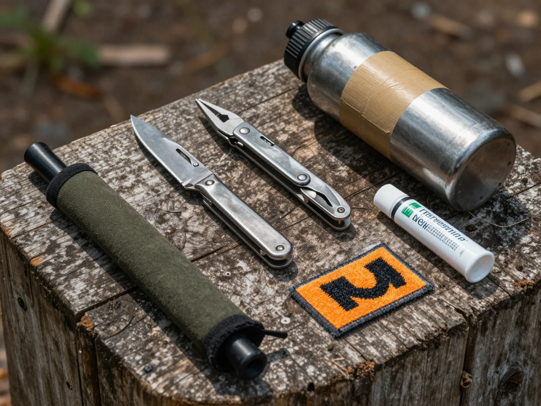 Repair tools and a knife