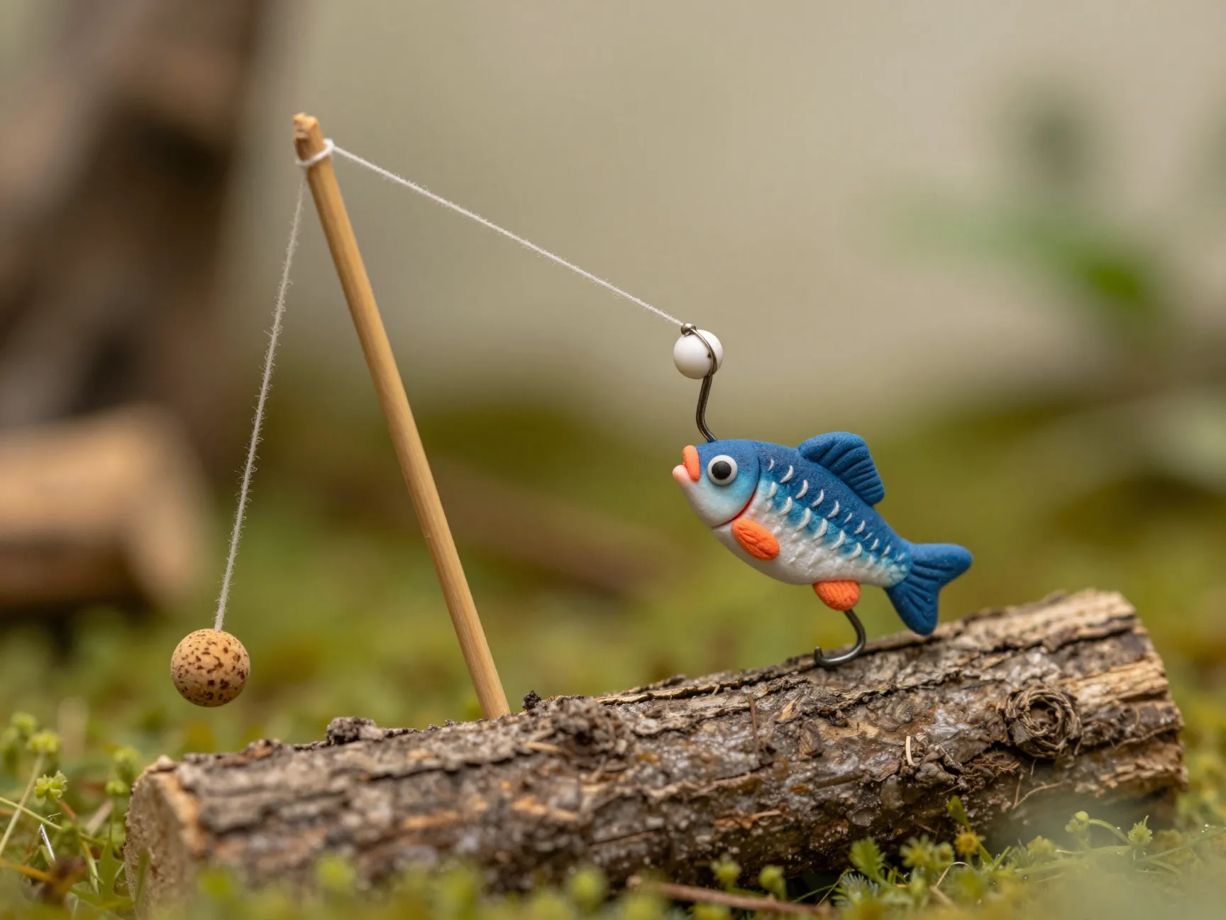 Fishing pole fairy garden accessory