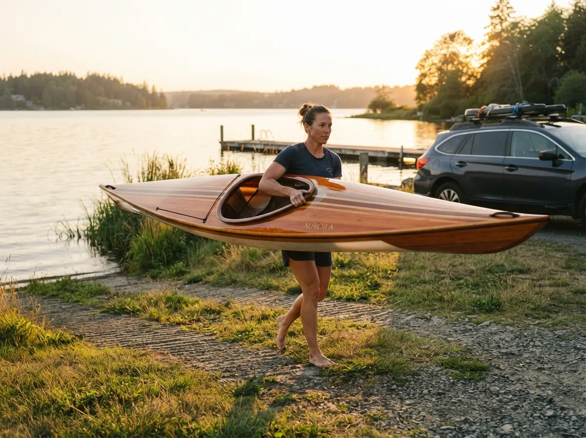 Redfish custom kayak cedar strip sea kayak