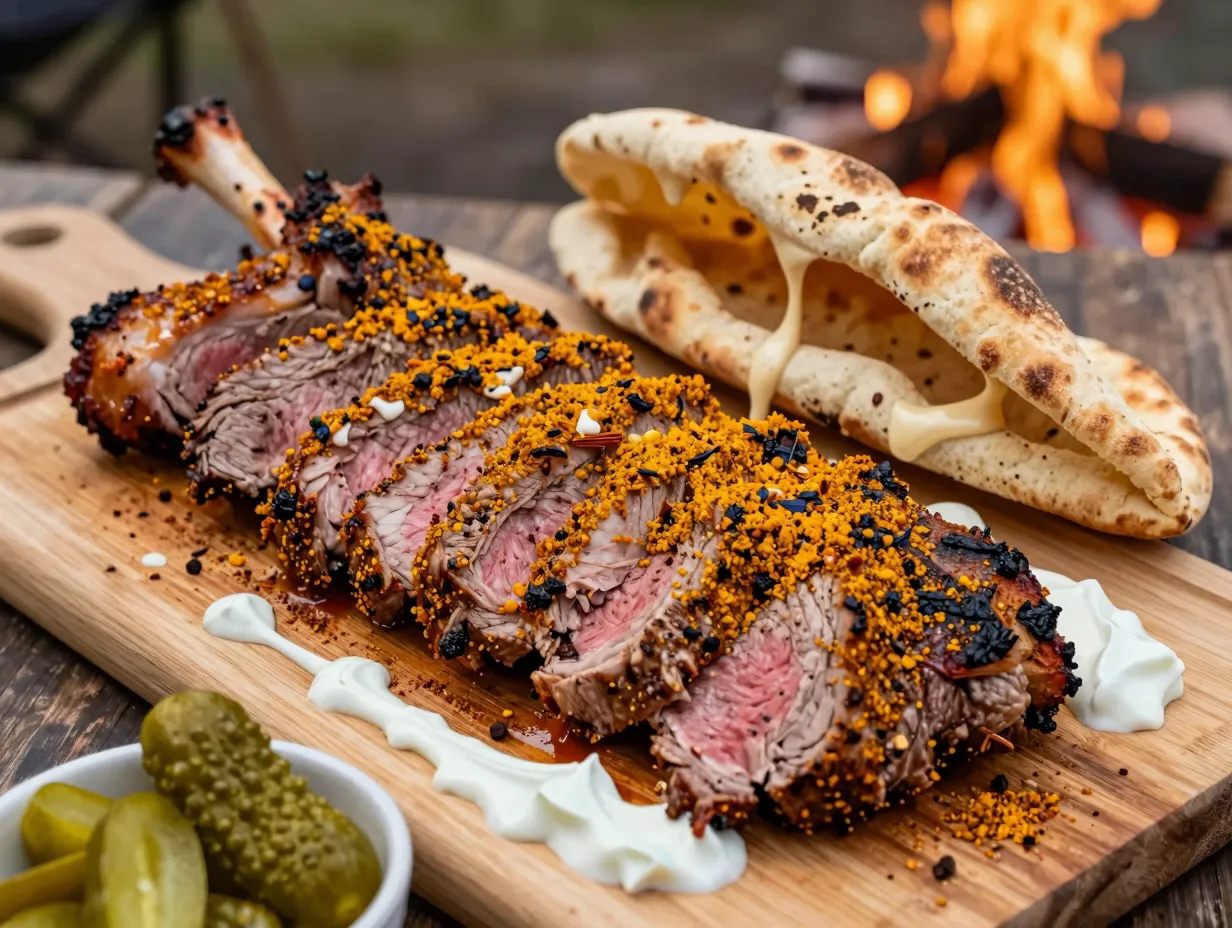 Shawarma spiced lamb backstrap