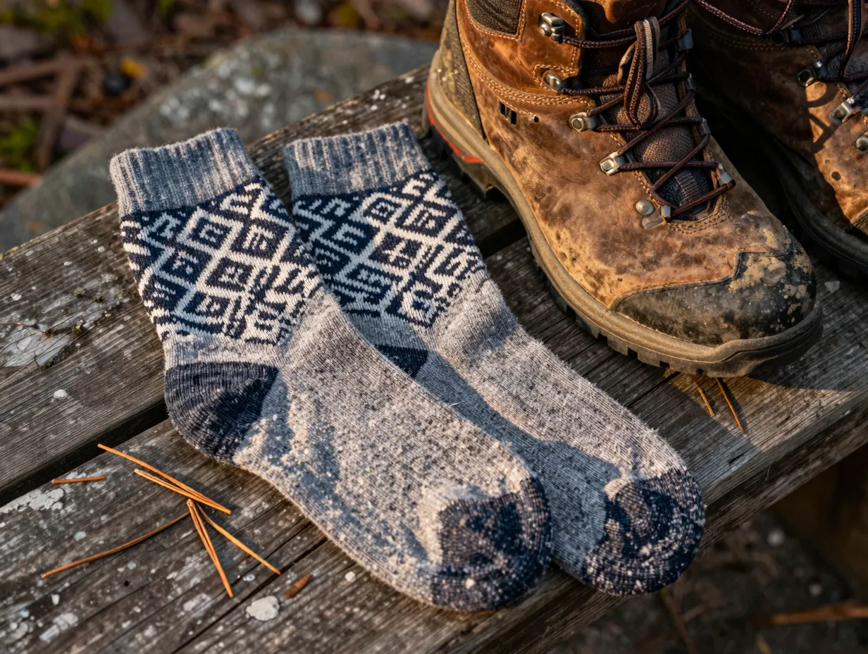 Moisture wicking hiking socks