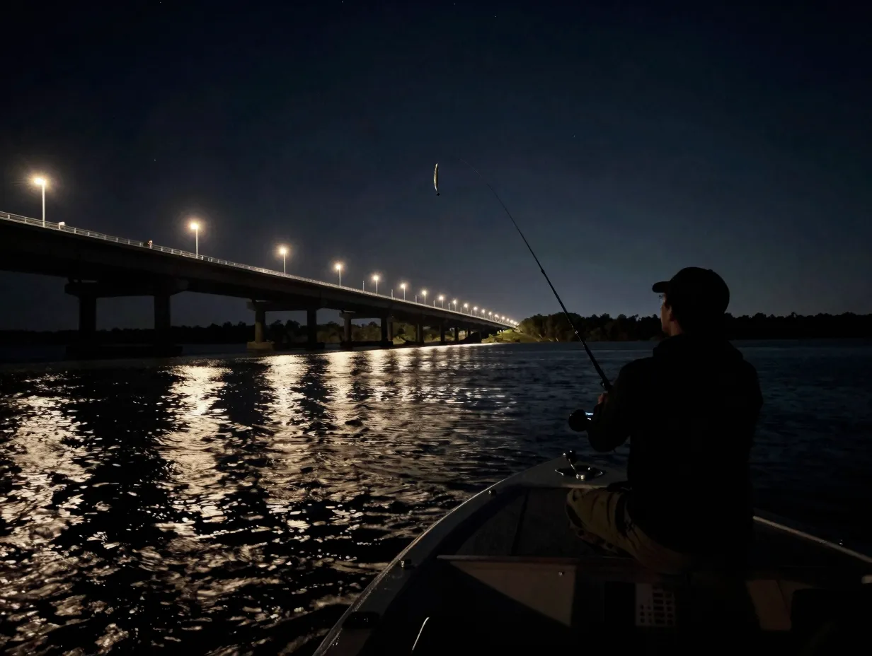 6 fishing bridges and passes at night