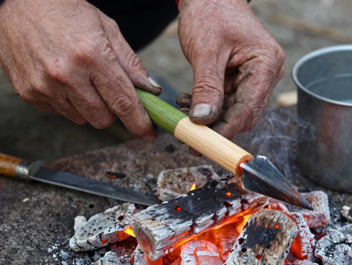 The fire hardened tip technique