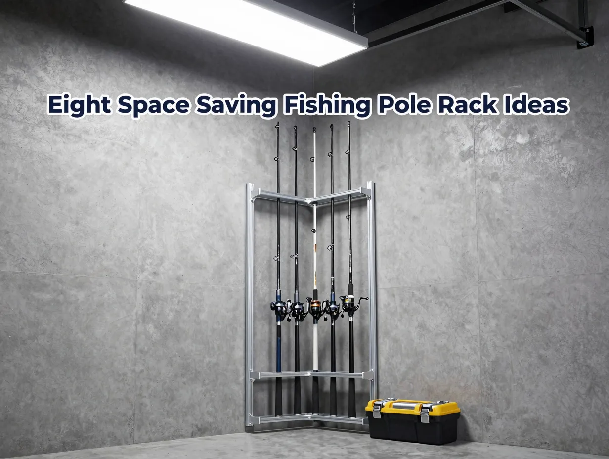 Eight space saving fishing pole rack ideas