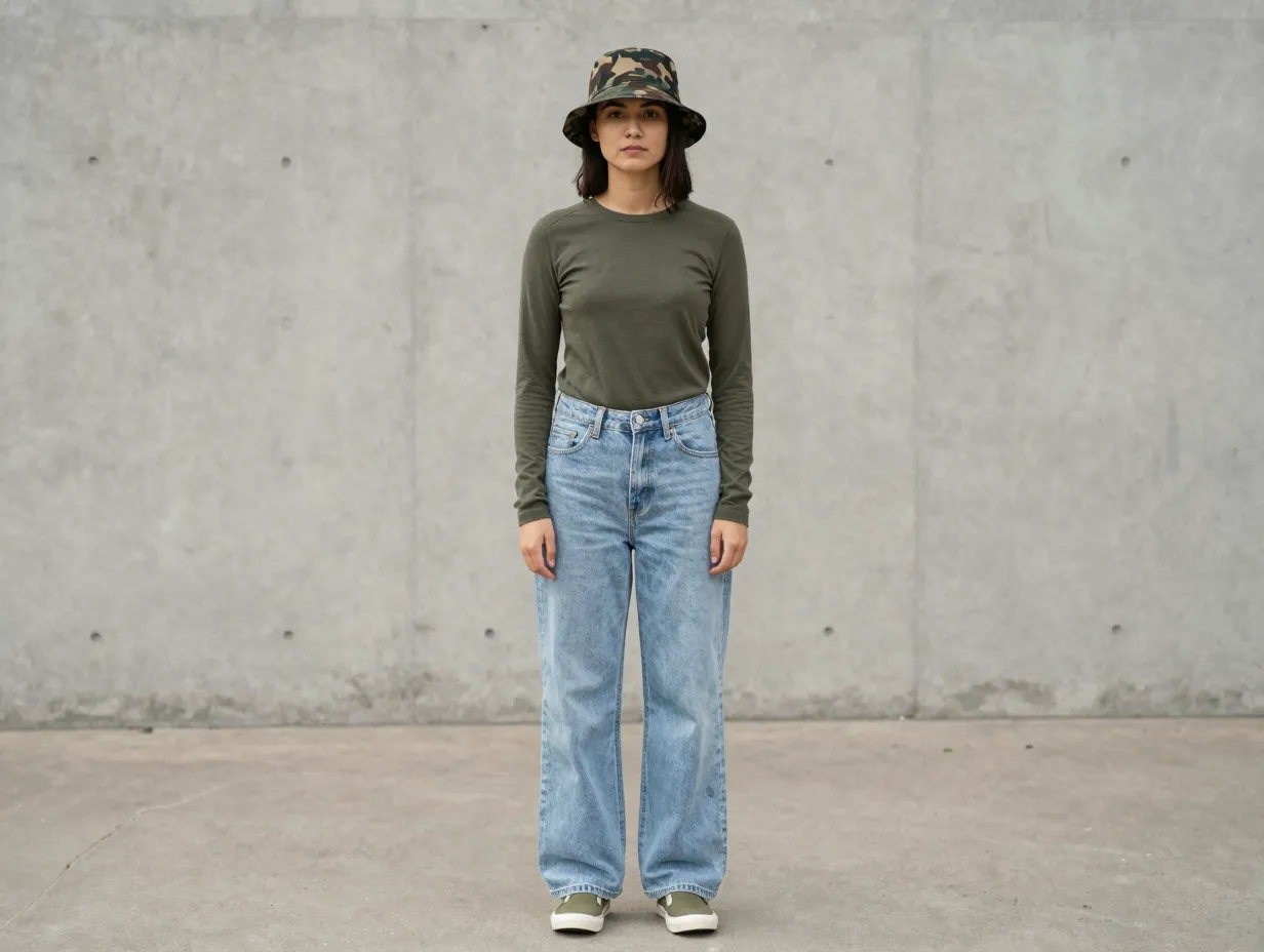 The camo bucket hat statement look