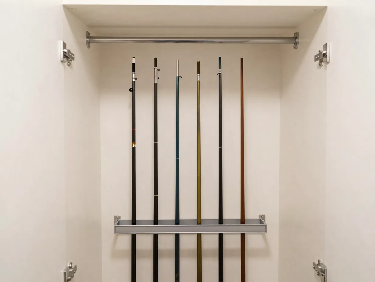 Compact vertical closet strip rack