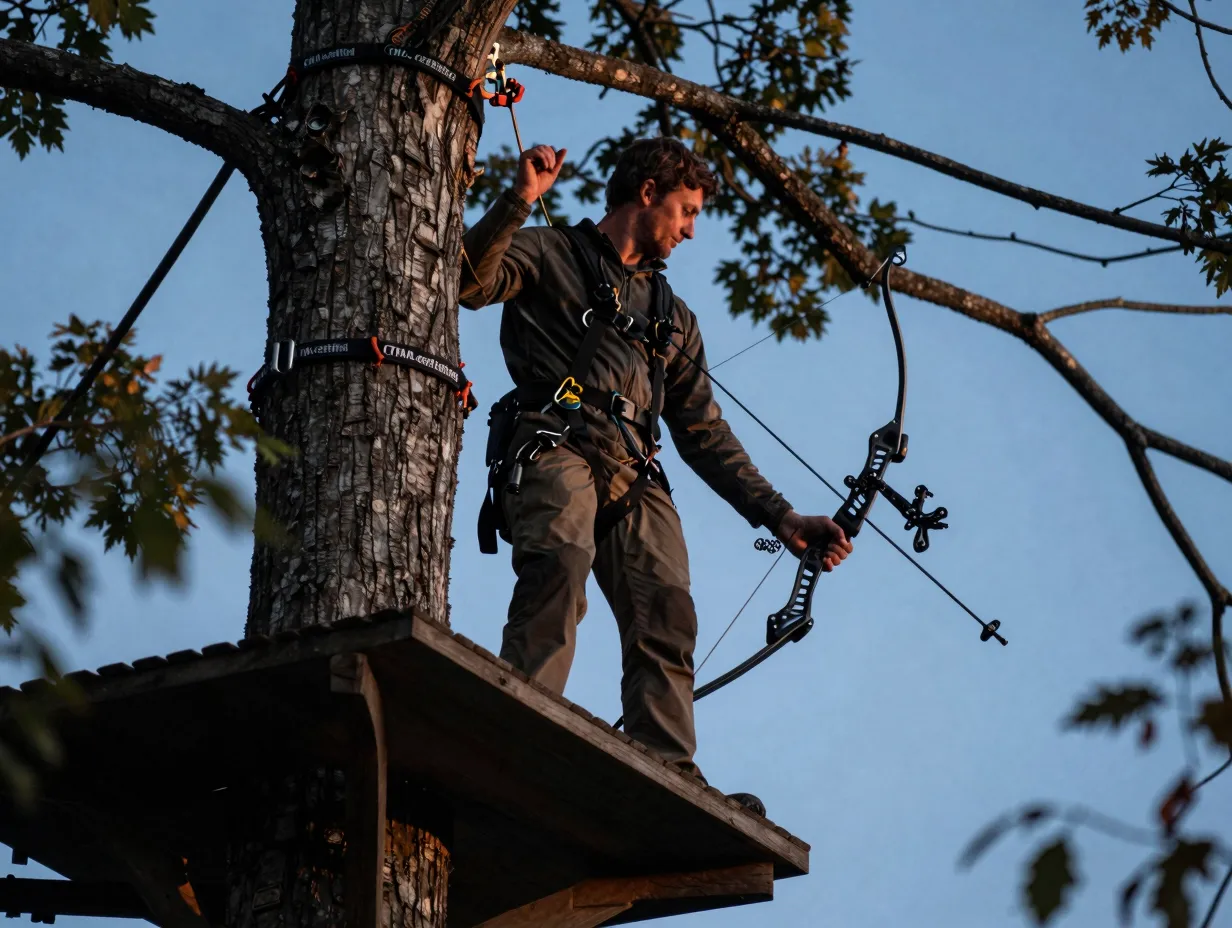 Tree stand and safety harness