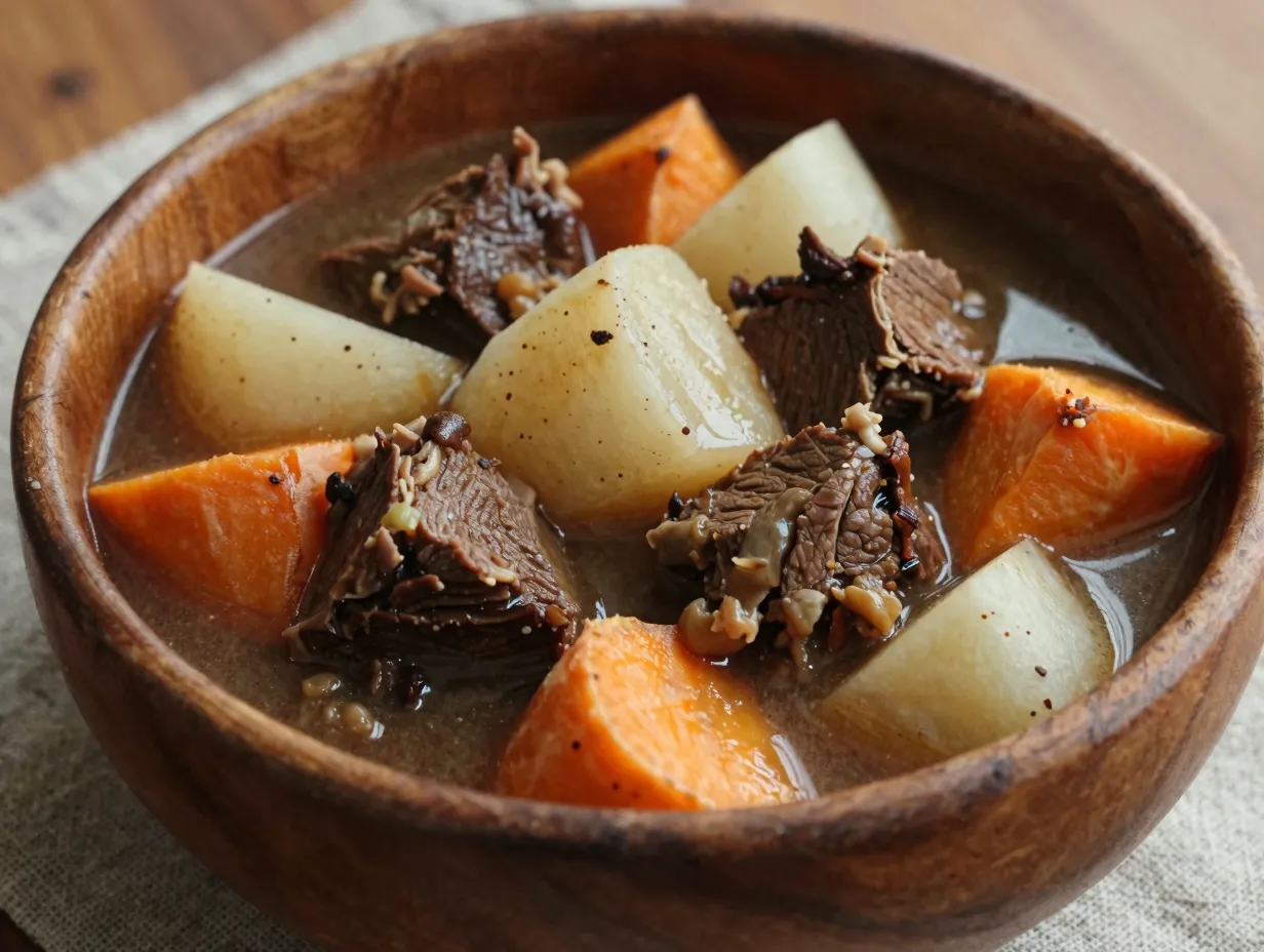 Venison and root vegetable stew