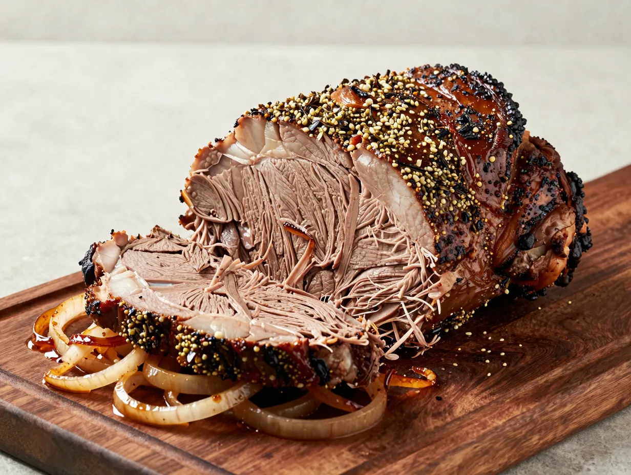 Garlic and herb venison shoulder roast