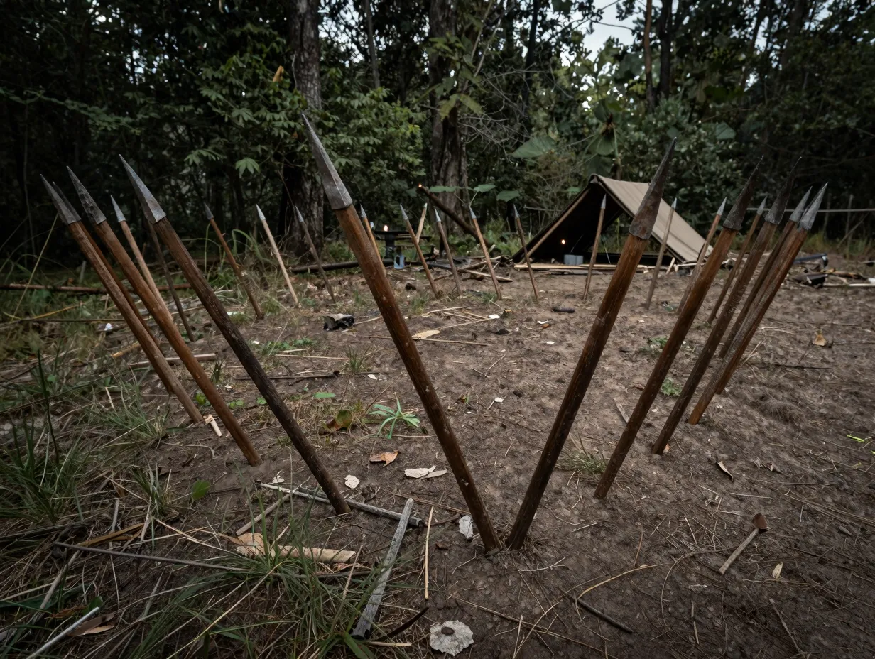 The defensive camp perimeter stake spear
