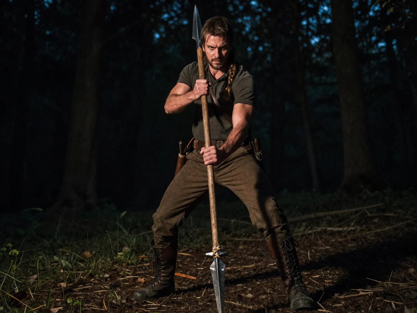 The two handed thrusting spear with cross guard
