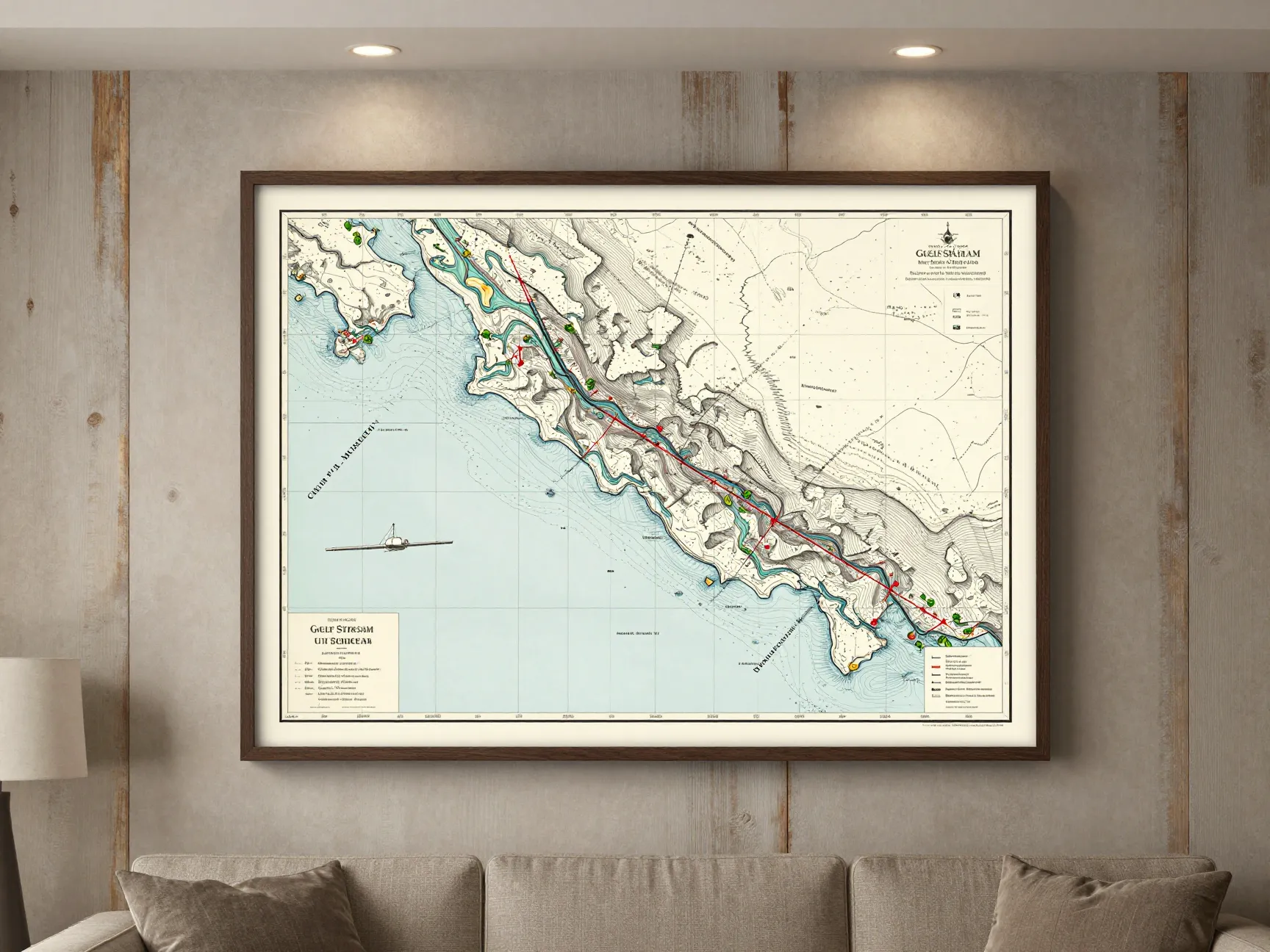 Display vintage nautical charts and maps