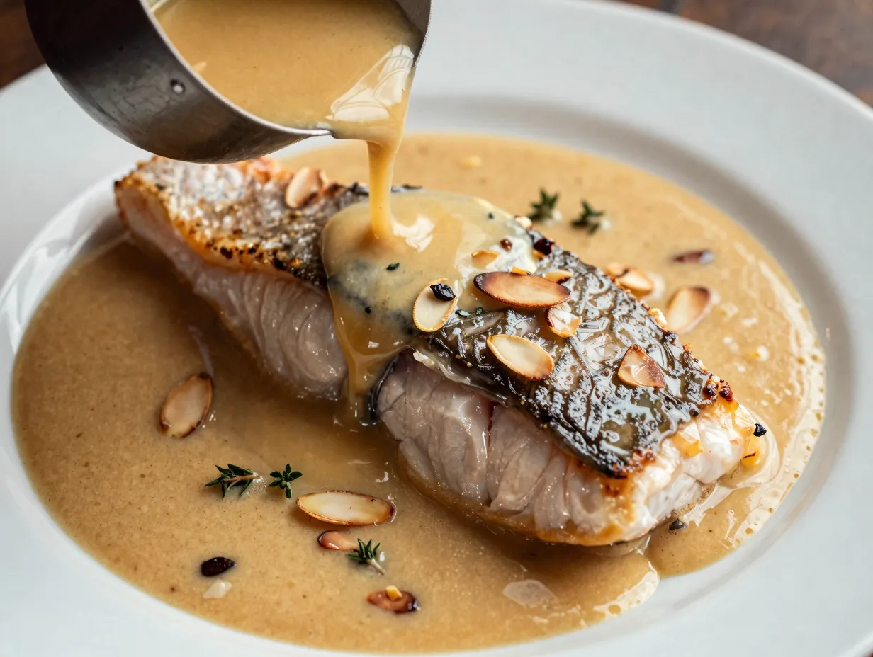 Baked trout with brown butter and almonds