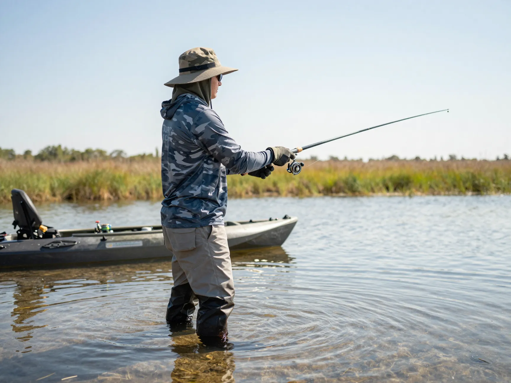 The fishing and kayak anglers camo outfit