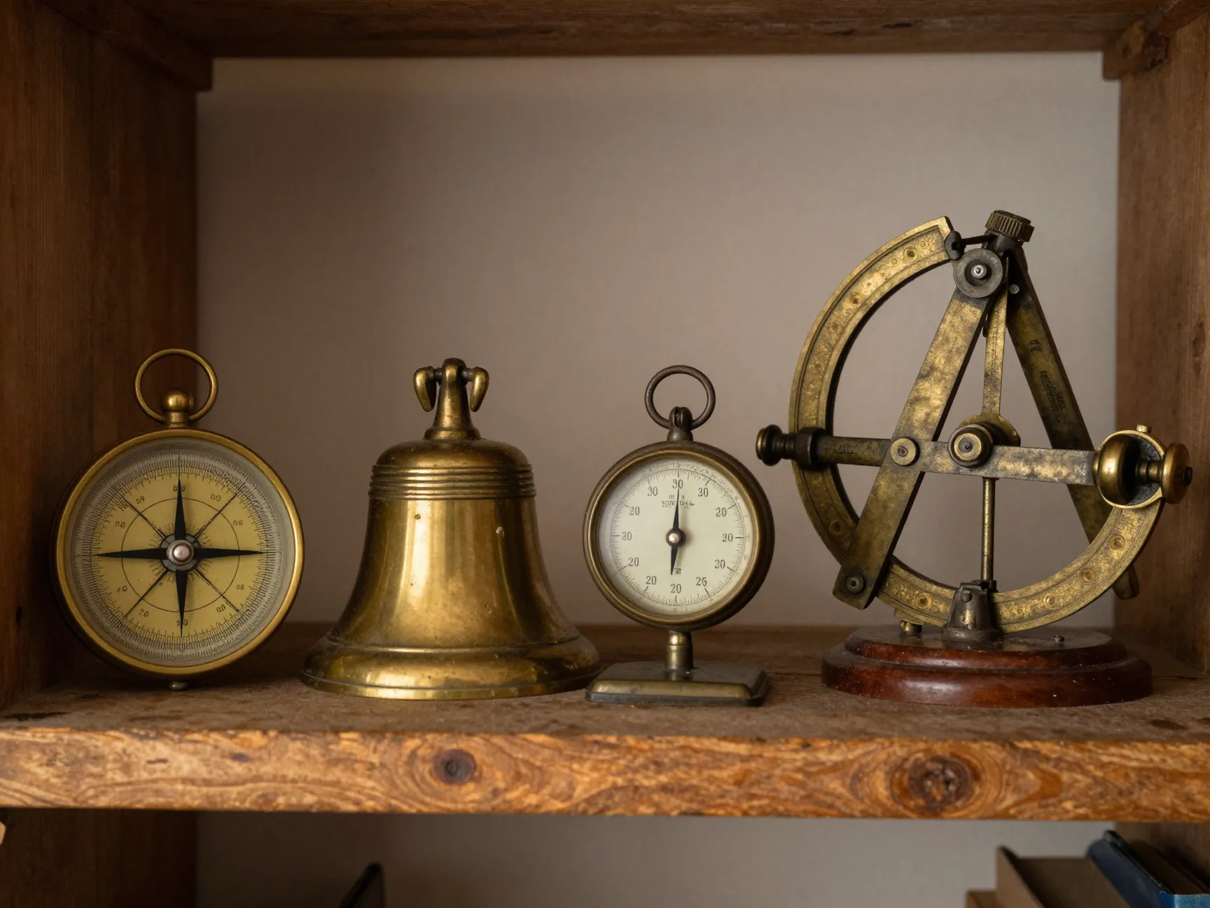 Layer in maritime antiques and brass hardware